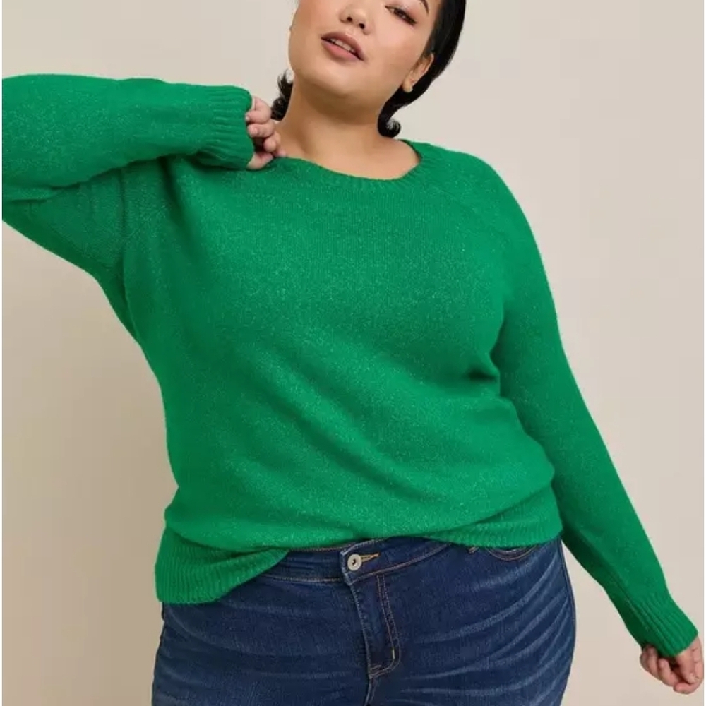 Torrid Vegan Cashmere Pullover Sweater Green